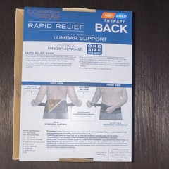 NEW IN BOX Copper Fit Rapid Relief 3-In-1 Hot/Cold Therapy Back Support One Size