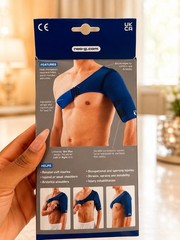 Neo G Adjustable Shoulder Support Brace Universal Size Left or Right Arm Blue