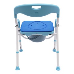 21.26 *20.47-24.4*29.13-33.07in Blue EVA Shower Folding Toilet Seat With Commode
