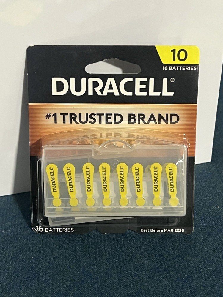 Duracell Hearing Aid Size 10 Batteries 16 Count March 2026 Expiration DA10B16