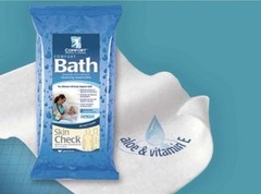 Comfort Bath Cleansing Heavyweight Washcloths VIT E 6 Pkgs -48 Cloths Skin Check