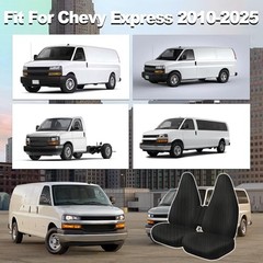 Custom 600D Heavy Duty Seat Covers for Chevy Express 2010-2025 Front black