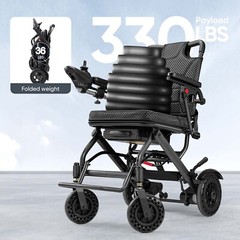 Foldable Power Wheelchair 330lb Capacity 36lb Ultra-light Electric Wheelchair