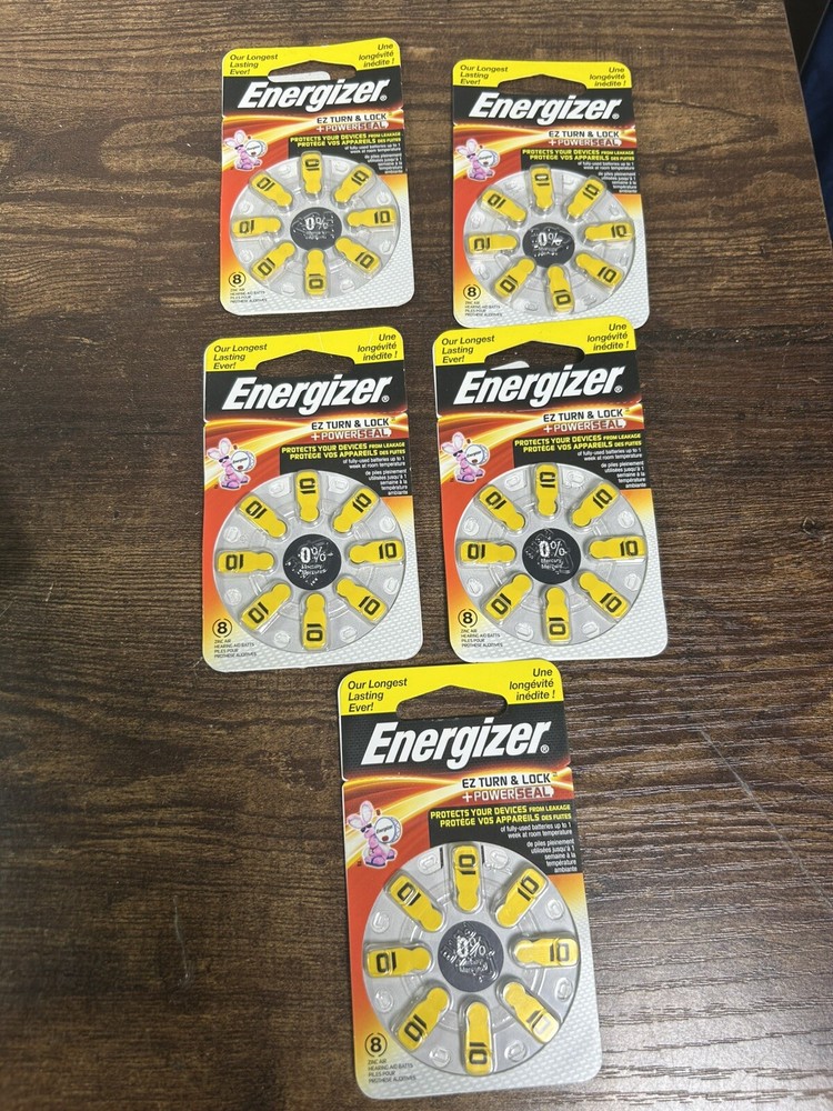 Lot Of 40 Size 10 Energizer Hearing Aid Batteries Az10dp-8 1.4v – EXPIRED 2021