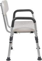 HERCULES Series 300 Lb. Capacity, Adjustable White Bath & Shower Chair with Dept