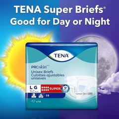 TENA ProSkin Unisex Briefs Large Super Absorbency 56 Count (4 Packs of 14) Open