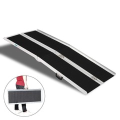 6FT 2-Fold Portable Aluminum Wheelchair Ramp for Steps Stairs and Thresholds