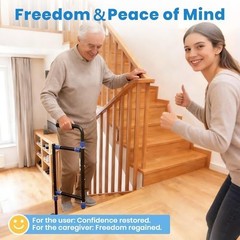 Adjustable Stair Assist Cane for Seniors – Anti-Slip Base, Fits Indoor/Outdoor S