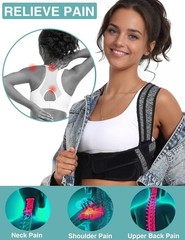 Enthra Posture Corrector for Women Men, BI-Strap Back M/L, Dark Gray