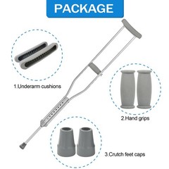 Crutch Pads and Caps Set (6 Pcs) – Comfort Padding for Armpits and Hand Grips…