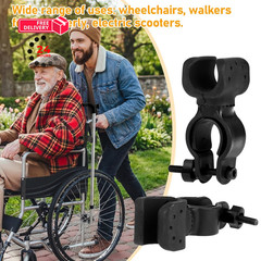 Psiriol 4Pcs Cane Holder for Walker, Walking Stick Holders Black