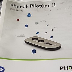 Phonak PilotOne II Hearing Aid Remote Control Silver Black Leather Belt Holster