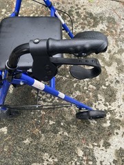 Medline Guardian MDS86850EBS Blue Walker w/ Polyurethane Padded Seat, Hand Brake