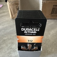 Duracell Activair Hearing Aid Batteries Size 312 PR41 1.45V Zinc-Air 180mAh