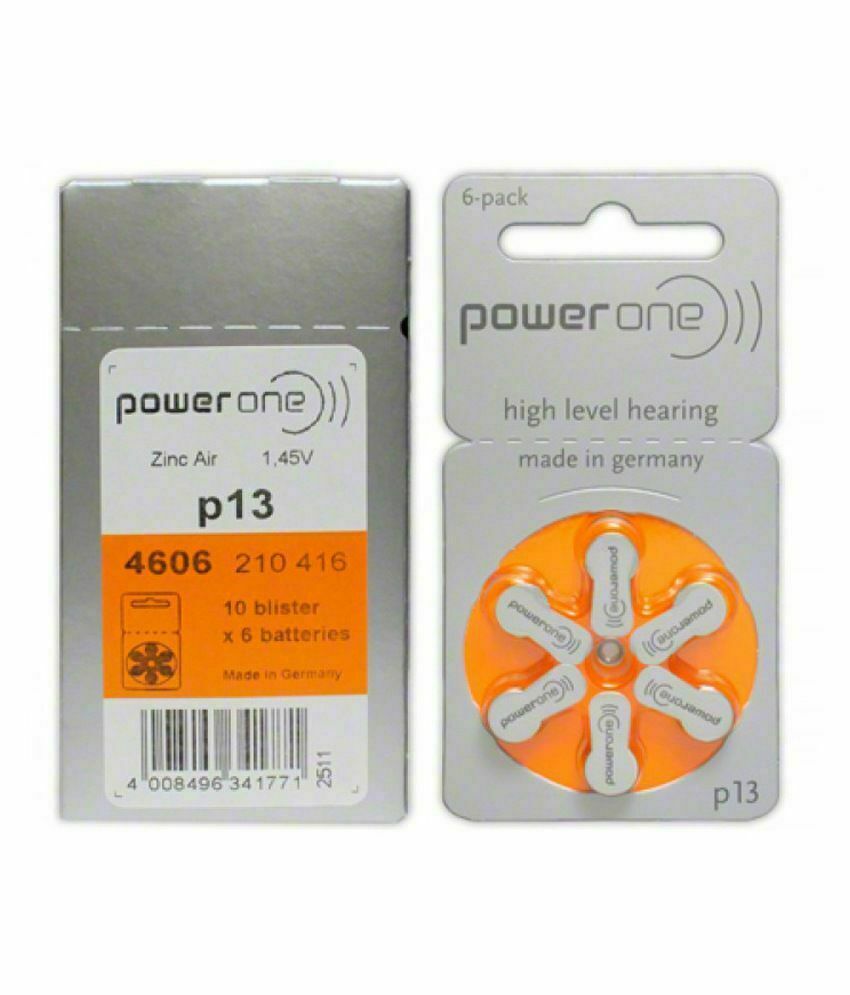 10 X PowerOne P13 Hearing Aid Battery (6 Batteries pack) Free Shipping WorldWide