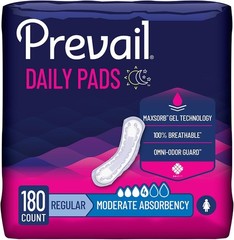 Moderate Absorbency Incontinence Pads for Women – 20 Count, 9.25 Inches Long