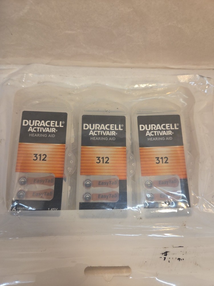 Duracell Hearing Aid Batteries Size 312 32 Count Exp 10/2028 New In Box