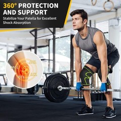 2pcs Compression Knee Sleeves Knee Support Brace for Running Gym Basketball S-XL