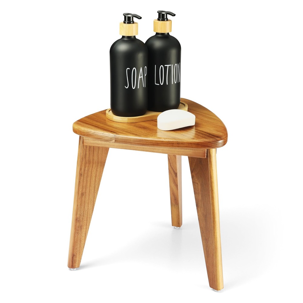 Teak Shower Stool, Teak Shower Bench, Shower Foot Rest Waterproof Wood Chair