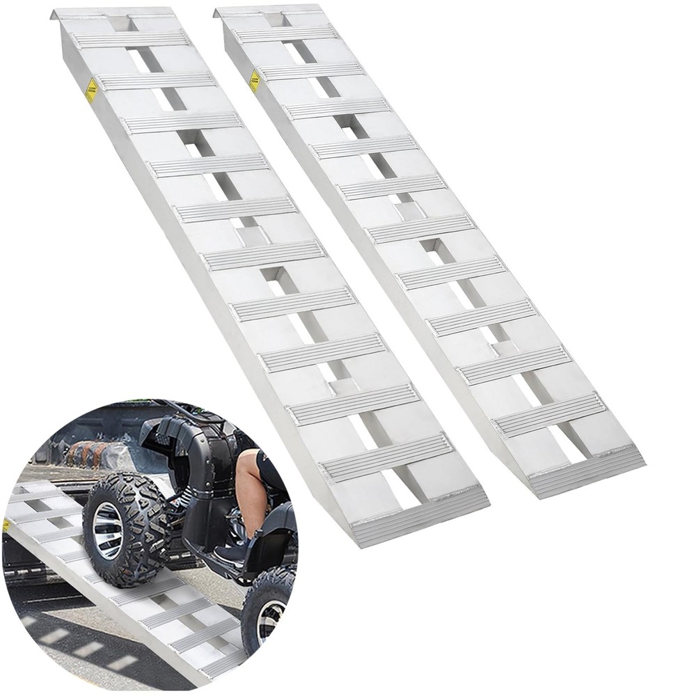 GARVEE Heavy Duty Aluminum Trailer Ramps 84″ 6000 LB Non Slip Stair Step Design