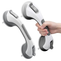 LEVERLOC Grab Bars for Bathtubs and Showers 2 Pack Suction Grab Bar, Heavy Duty