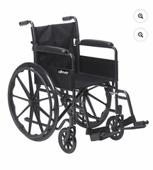 Drive Manual Wheelchair Black Foldable Padded Armrests 16″ Seat 250 lb