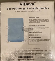 ViDava Bed Positioning Pad with Handles, Washable, Quilted Fabric