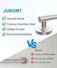 Shower Grab Bar Set, ADA Compliance Brushed Stainless Steel Brushed Nickel