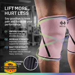 Modvel 7mm Knee Sleeves Large PEACH Pair