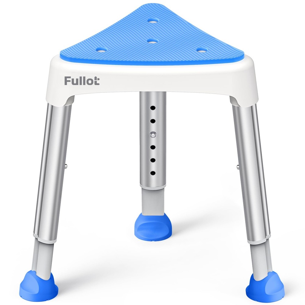 Space-Saving Triangular Shower Chair for Inside Shower with EVA Pad, 400 lbs …