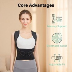 Posture Corrector for Men Women, 4 Support Rods Full Back Brace, Adjustable…