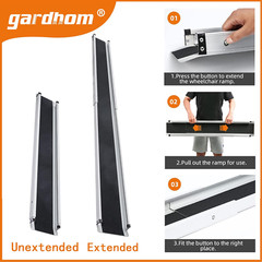 1Pair 7FT Adjustable Wheelchair Ramp 84″ L X 7.4″ W Telescopic Ramps for Wheelch