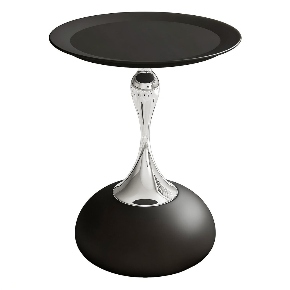Funecy Metal Round End Tablemodern Pedestal Tablecorner Drink Tablesaccent Side