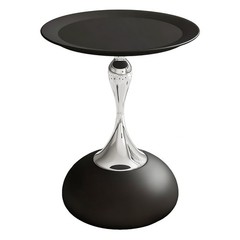 Funecy Metal Round End Tablemodern Pedestal Tablecorner Drink Tablesaccent Side