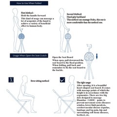 Lightweight Adjustable Folding Cane Seat Aluminum Alloy Crutch Chair And Light