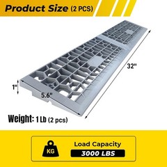 Modular Threshold Ramps for Doorways, 1″ Rise Wheelchairs Ramps for Home Indo…