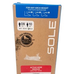 SOLE Active Wide Medium Footbeds Insoles Men’s 8 Women’s 10 EU 41 Open Box