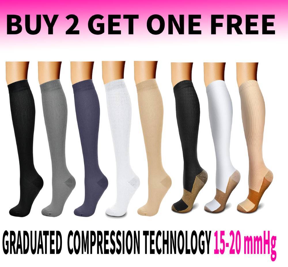 Compression Socks Stockings 15-20mmHg Medical Knee High Mens Women’s Pain Relief