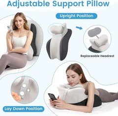 Memory Foam Wedge Pillow Multi-Position Bed Support Pillow for Sitting Up Prone