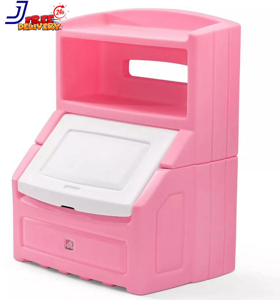 Lift & Hide 38″H Kids Plastic Storage Bin and Toy Toys & Books Organizer Pink