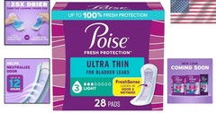 Regular Length Ultra Thin Incontinence Pads – 28 Count for Light Bladder Leaks