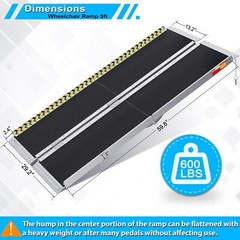 2-10 ft Aluminum Multi-Folding Wheelchair Scooter Mobility Ramp Portable 600 LB