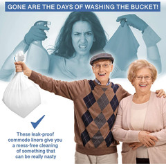 Commode Liners – 100 Strong Portable Commode Toilet Bags – Easy to Use Bedside C