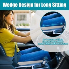 Light Grey Wedge Recliner Seat Cushion Foam Velvet 5 Inch Thick 20×20 In