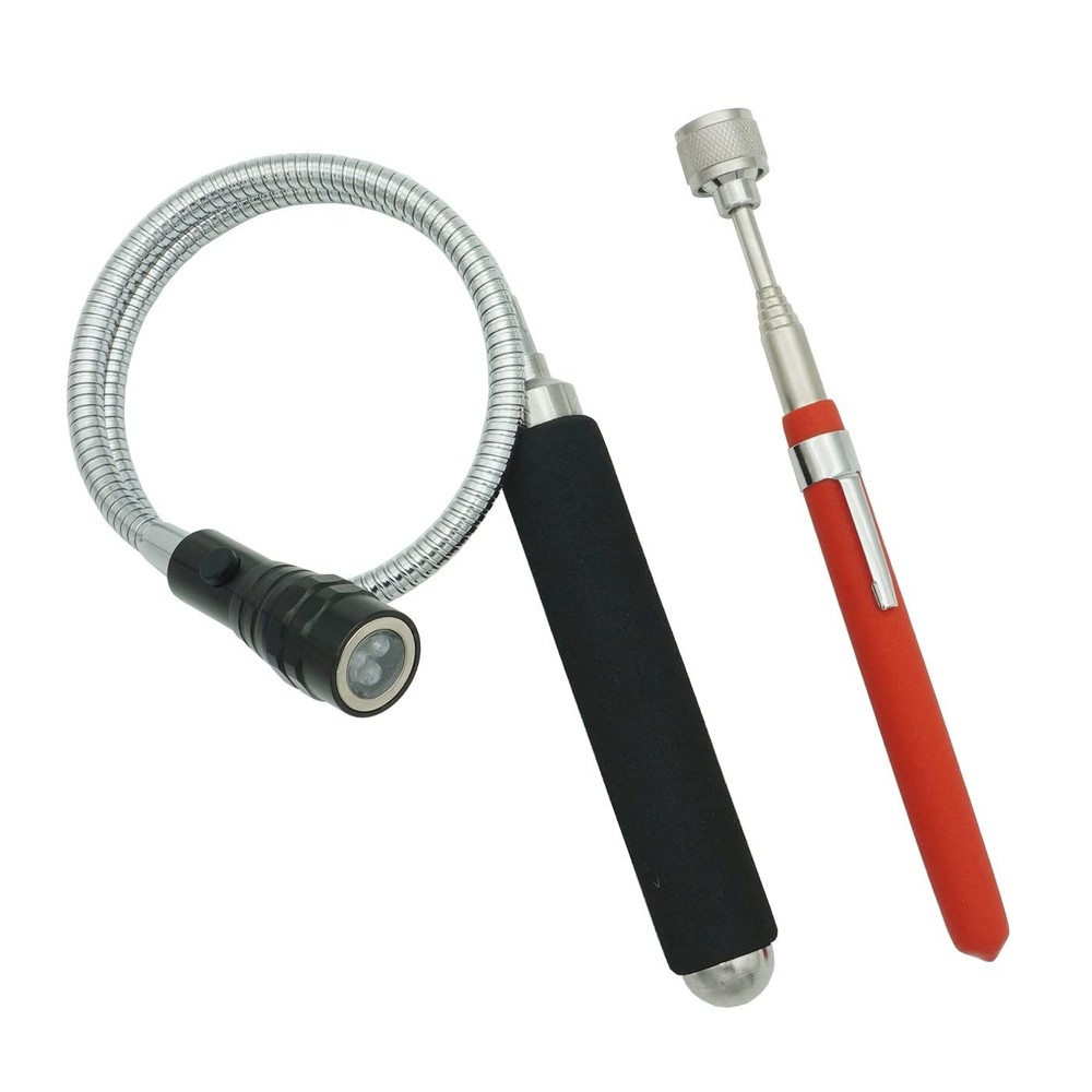 Magnetic Pickup Tool Set, 10LB Extendable Magnet Stick, Flexible Magnetic Fla…