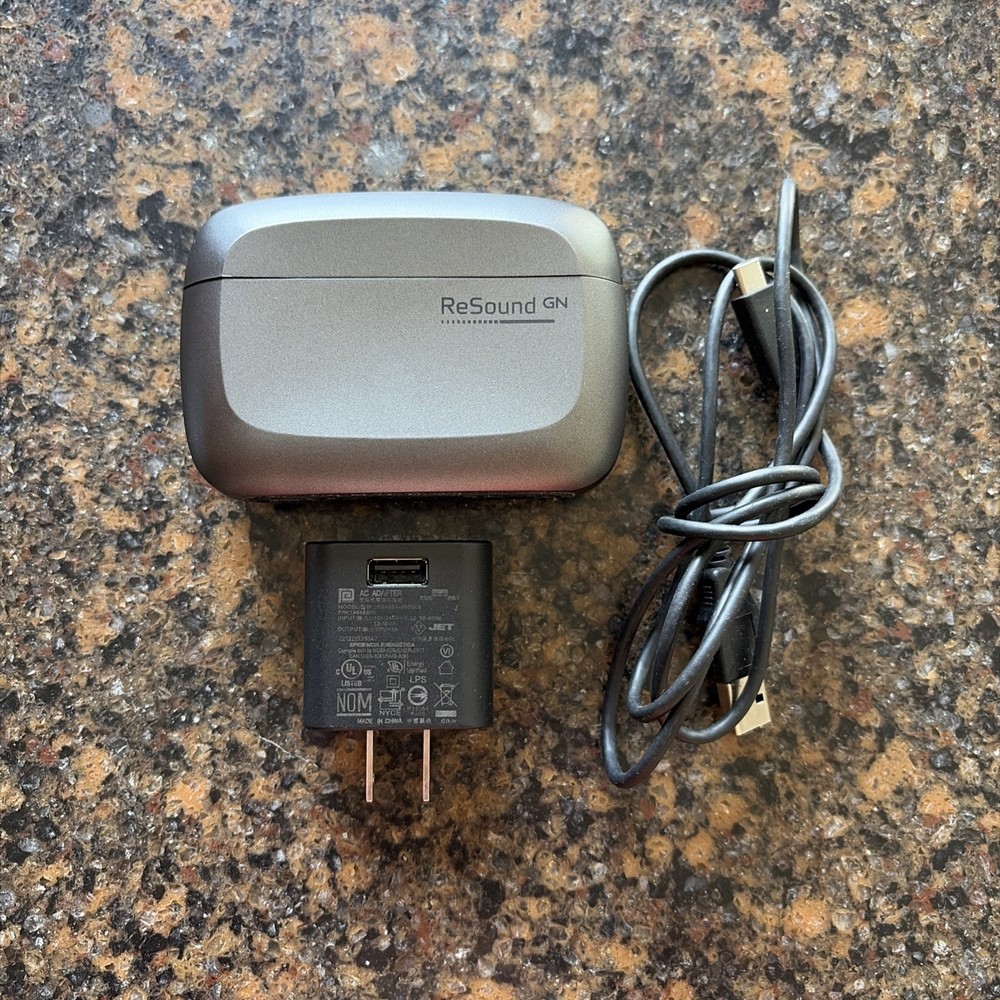 ReSound GN Hearing Aid Charger Case C-1 Gray Portable Charging Dock Holder