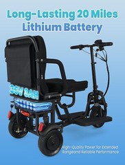 3Wheel Ultralight Foldable Storage Electric Mobility Scooter 300W Range 15 Miles