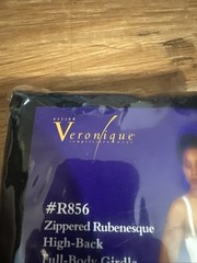 Design Veronique Style 856 Zippered Full Body Girdle-Black High Back 3XL Q32