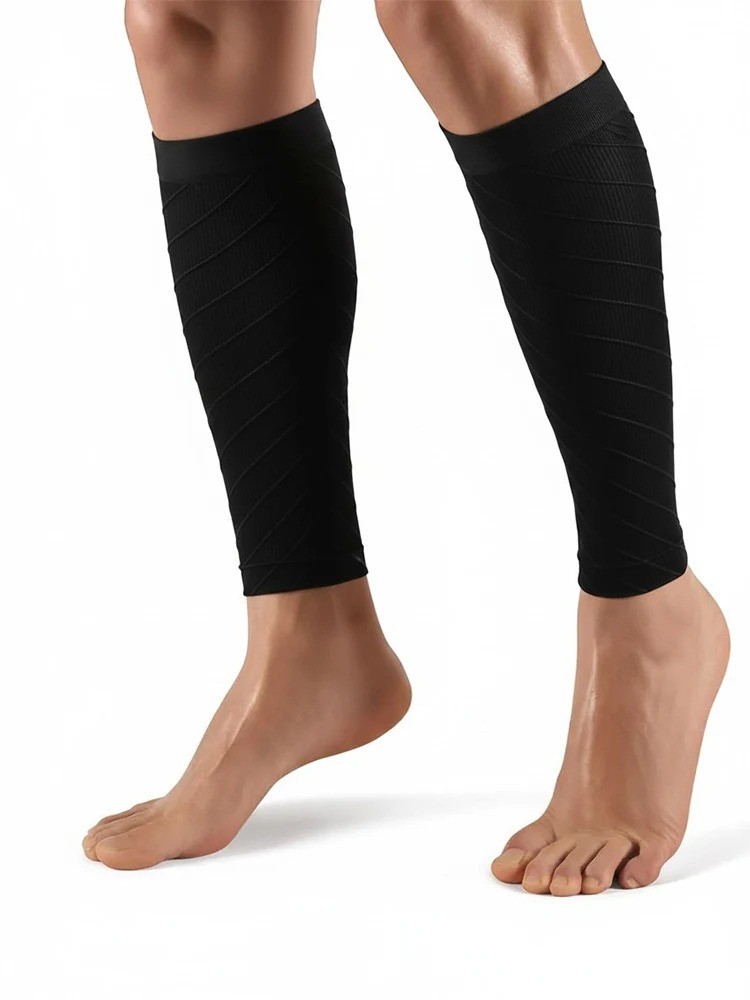 1 Pair Calf Compression Sleeves 20-30mmHg Footless Socks for Running Sports