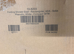 ASI 8203 Folding Shower Seat White Phenolic 18″ Wall Mounted BRAND NEW IN BOX